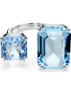 Swarovski Millenia Yüzük Octagon Cut Mavi Sari Altin Rengi Kaplama 52