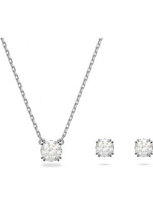 Swarovski Constella Set Round Cut Beyaz Rodyum Kaplama