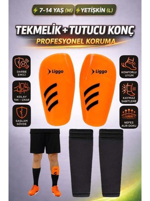 Liggo Profesyonel Konç Çoraplı Tekmelik Yetişkin Tekmelik Çocuk Tekmelik
