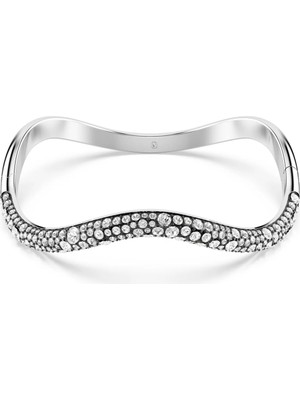 Swarovski Sublima Bangle Bileklik Yuvarlak Kesim Beyaz Rodyum Kaplama M