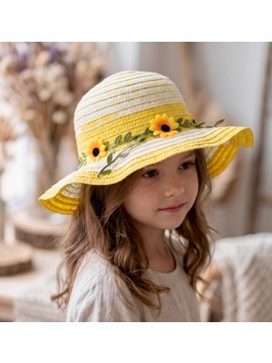 The Littles Kids Ayçiçeği Figürlü Merserize Hasır Fötr Çocuk Şapka - (3 - 7 Yaş)