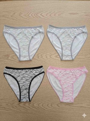 Shine Elagance Pembe Renkli 4'lü %100 Pamuk Tutku Bella Kadın Külot