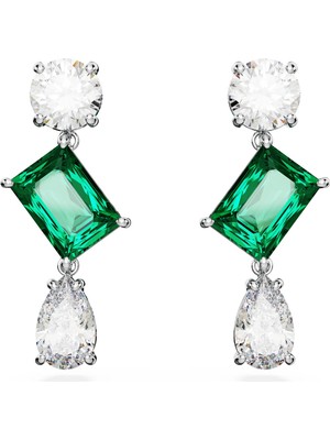 Swarovski Mesmera Drop Küpe Mixed Cut Yeşil Rodyum Kaplama