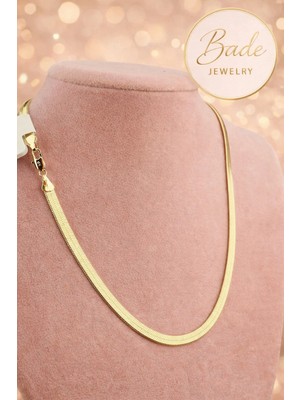 Xuping Kolye - 5mm Xuping Italyan Ezme Zincir 14K Gold Şık Kolye Kararmaz