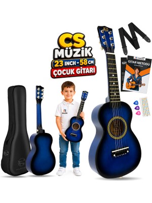Fourtune Loki T-80BL 6 Telli Mavi Çocuk Gitarı Gerçek Ağaç