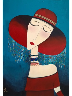 Galeri Mavi Marinna Vias – Özgün El Yapımı Akrilik Tablo 35X50 cm Gold Çerçeveli