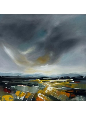 Galeri Mavi – “uzak” Özgün Akrilik Tablo | 50X50 cm | %100 El Yapımı | Çerçevesiz
