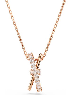 Swarovski Hyperbola Kolye Mixed Cuts Twist Beyaz Pembe Altin Rengi Kaplama