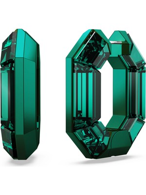 Swarovski Lucent Hoop Küpe Octagon Küçük Yeşil