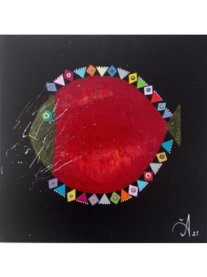 Galeri Mavi “calm Fish” Özgün Akrilik Tablo | 40X40 cm | Kanvas | Çerçevesiz | El Yapımı
