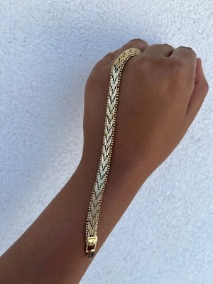 Xuping Ince Boy Zarif Hasır Bileklik 14 K Renk 19 cm
