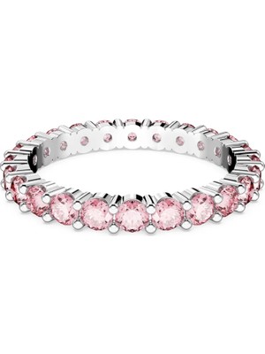 Swarovski Matrix Yüzük Round Cut Pembe Rodyum Kaplama 58