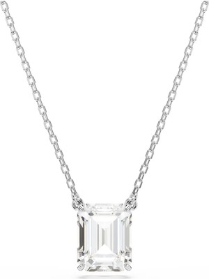 Swarovski Stilla Kolye Octagon Cut Beyaz Rodyum Kaplama