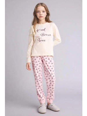 Defacto H0105A8 Kız Çocuk Pijama Takımı