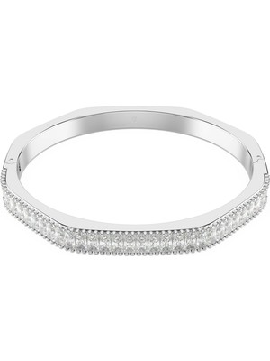 Swarovski Matrix Bangle Bileklik Baget Kesim Beyaz Rodyum Kaplama S