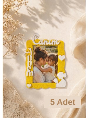 Keçebahçesi Kayseri Canım Annem Mıknatıslı Çerçeve, Anneler Günü Magnet, Keçe Fotoğraf Çerçevesi, Anneye Özel Hediyelik Çerçeve, El Yapımı Keçe Magnet, Dekoratif Fotoğraf Çerçevesi, Anlamlı Hediye- (Yeşil-Sarı-Mor-Pembe)
