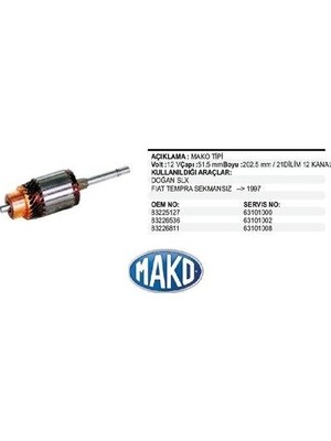 Mako Kollektör Sekmansız  Fıat Dkş - Tempra Tıpo - Uno - Palıo - Sıena Weekend 1400 cc (63223101 Ile) (1 Ad )