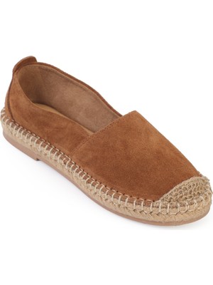 Capone Outfitters Laurie Hakiki Deri Süet Kadın Espadril