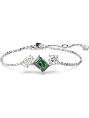 Swarovski Mesmera Bileklik Mixed Cut Yeşil Rodyum Kaplama