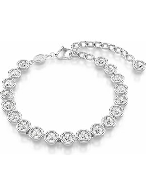 Swarovski Imber Tennis Bileklik Round Cut Beyaz Rodyum Kaplama M