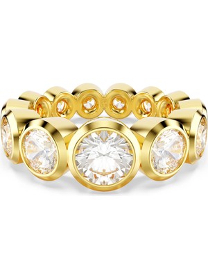 Swarovski Imber Yüzük Karişik Yuvarlak Kesimler Beyaz Altin Rengi Kaplama 60