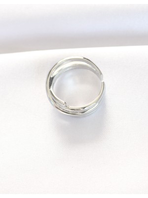 Luord - Store Kalın Silver Renk Ayarlanabilir Yüzük - Lisinya