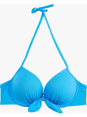 Koton Boyundan Bağlamalı Fiyonklu Destekli Bikini Üstü