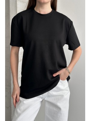 Balenbi Kadın Modal Bisiklet Yaka Basic Yarım Kollu T-Shirt 1211
