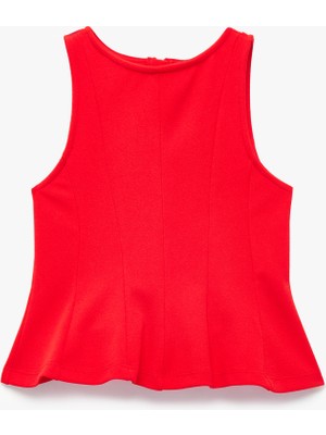 Koton Bisiklet Yaka Kolsuz Crop Bluz
