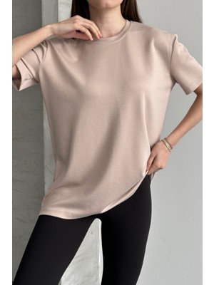 Balenbi Kadın Modal Bisiklet Yaka Basic Yarım Kollu T-Shirt 1211
