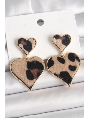 Renas Store Pirinç Gold Renk Sallantı Leopar Model Kadın Küpe - TJ-BKP10337