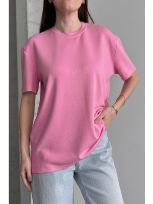 Balenbi Kadın Modal Bisiklet Yaka Basic Yarım Kollu T-Shirt 1211
