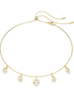 Swarovski Imber Kolye Karişik Kesim Beyaz Altin Rengi Kaplama