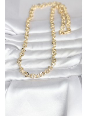 Luord - Store cm 14K Gold Renk Kalın Halka Zincirli 60 cm Kadın Kolye - Lisinya