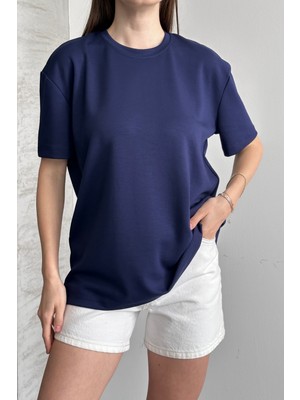 Balenbi Kadın Modal Bisiklet Yaka Basic Yarım Kollu T-Shirt 1211