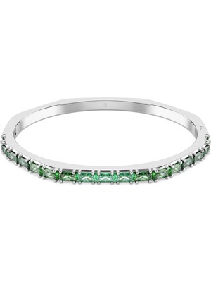 Swarovski Matrix Bangle Bileklik Baget Kesim Yeşil Rodyum Kaplama L