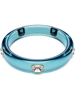 Swarovski Dulcis Bangle Bileklik Octagon Kesim Mavi Altin Rengi Kaplama L