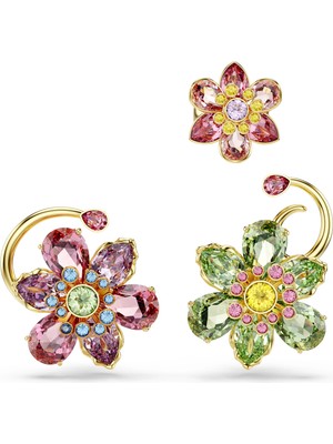 Swarovski Idyllia Earcuff Set (3) Asimetrik Dizayn Karişik Kesim Çiçek Çok Renkli Altin Rengi Kaplam