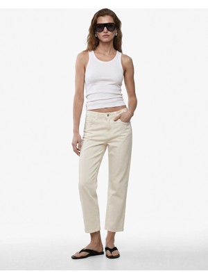 Koton Pamuklu Cepli Düğmeli Ispanyol Paça Crop Jean Pantolon -  Kick Flare Jeans