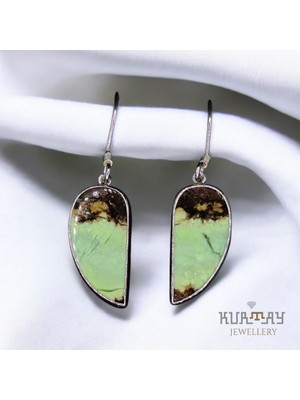 KURTAY JEWELLERY Lemon Chrysoprase Taşlı Gümüş Küpe