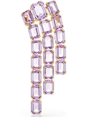Swarovski Millenia Broş Octagon Kesim Mor Altin Rengi Kaplama