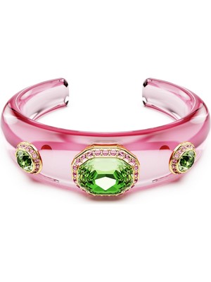 Swarovski Dulcis Kelepçe Bileklik Karişik Kesim Çok Renkli Altin Rengi Kaplama L