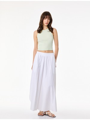 Koton Slim Fit Kolsuz Halter Yaka Bluz
