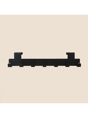 Matmel Living 7'li Kapı Arkası Askı - Siyah - 40X8X8 cm