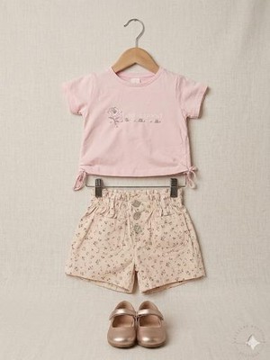 Sugar Efemkids 2/5yaş Kız Çocuk Takım Çiçek Desenli Cepli Kız Çocuk Alt-Üst Takım