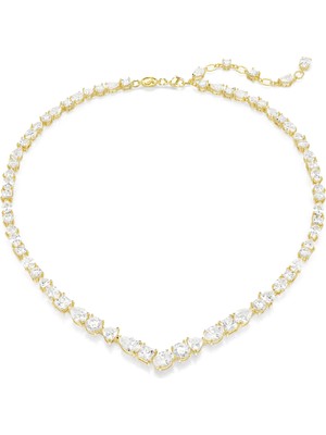 Swarovski Mesmera Kolye Karişik Kesimler Beyaz Altin Rengi Kaplama