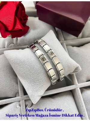 C&On Design Baş Harfi Çift Bilekliği Italyan Charm Sevgili Bilekliği 14 Şubat Sevgililer Günü Hediyesi
