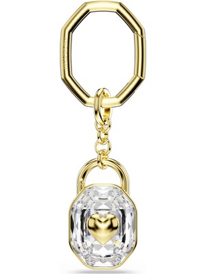Swarovski Symbolica Anahtarlik Oval Kesim Beyaz Altin Rengi Kaplama