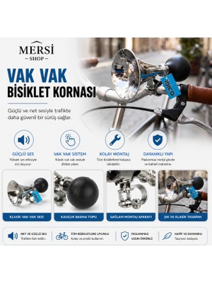 Mersi Shop Bisiklet Korna Vak Vak Klasik Metal Görünümlü Gidon Kornası
