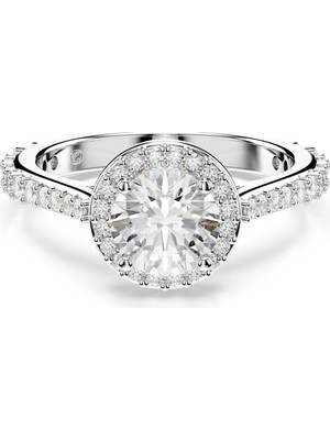 Swarovski Una Angelic Yüzük Yuvarlak Kesim Beyaz Gümüş Renk Kaplama 60